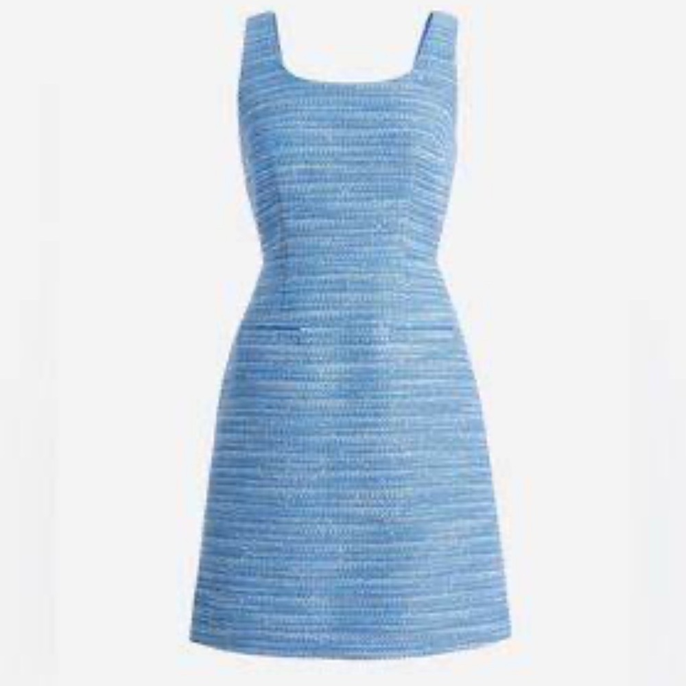 J. Crew Sky Blue Tweed Mini Dress
